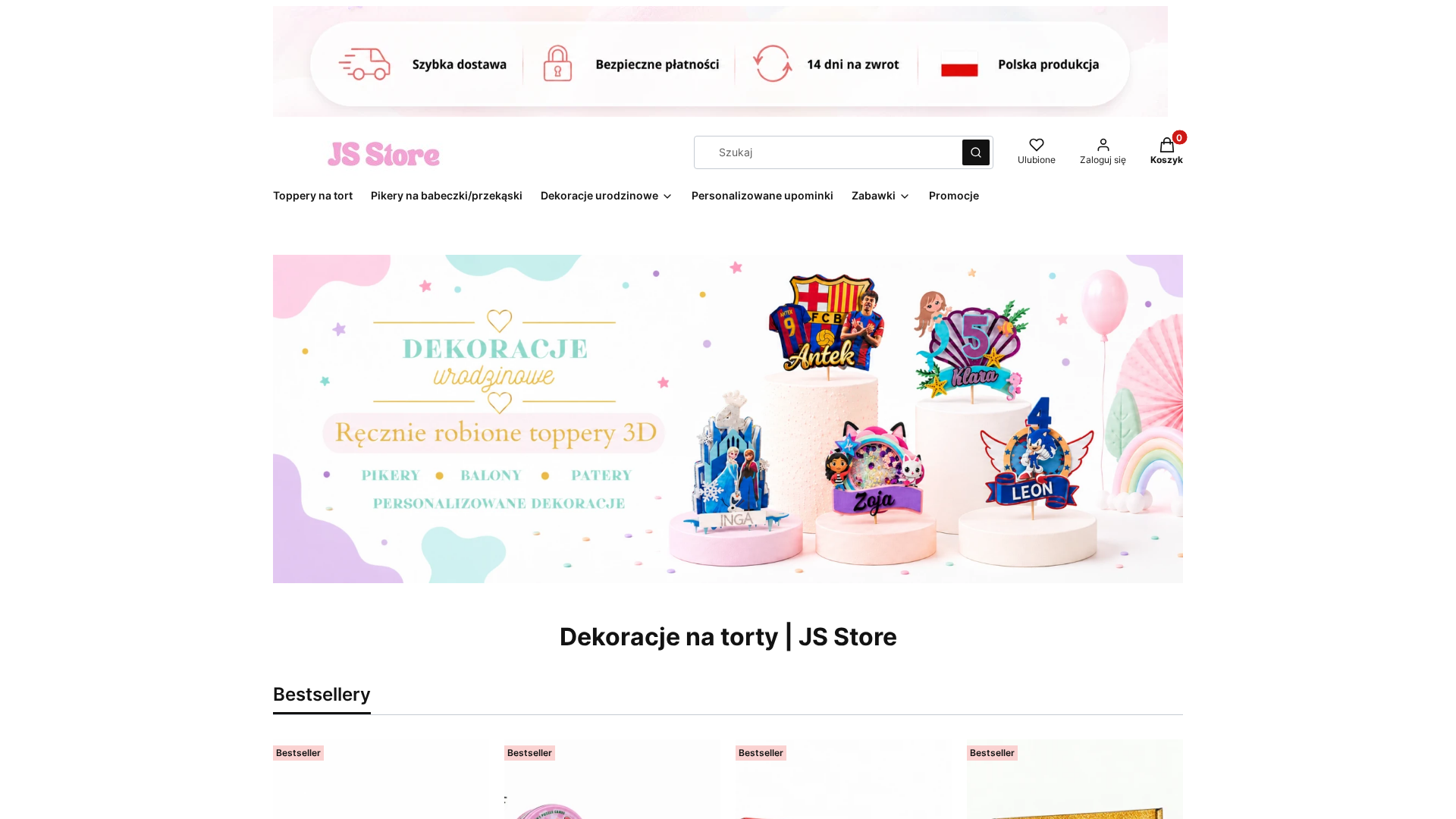 JS Store - Ozdoby na tort - podgląd
